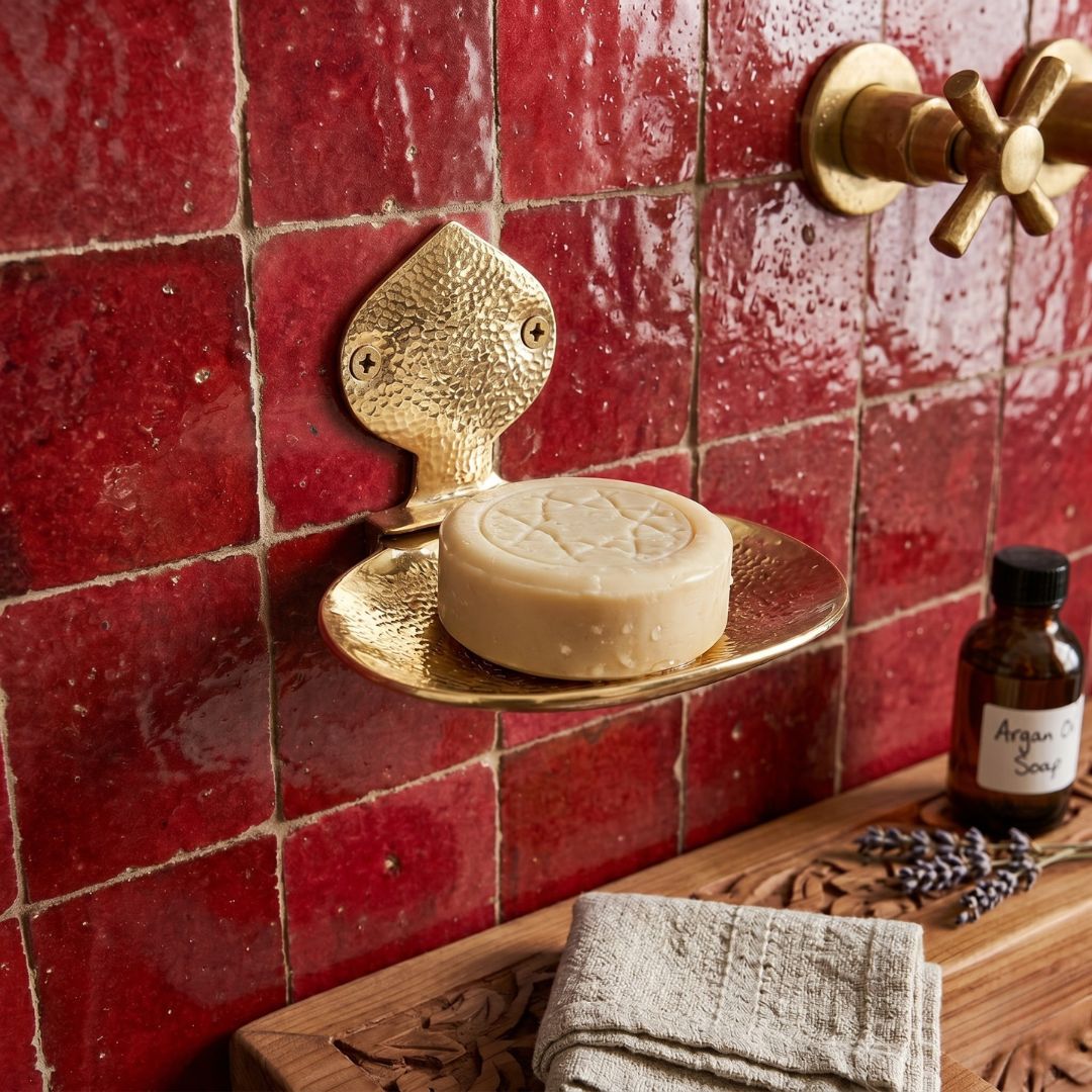 Hand-Hammered Solid Brass Wall Soap Dish