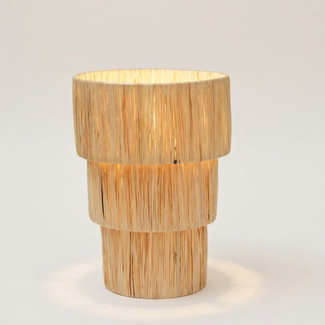 Nael Tiered Raffia Table Lamp
