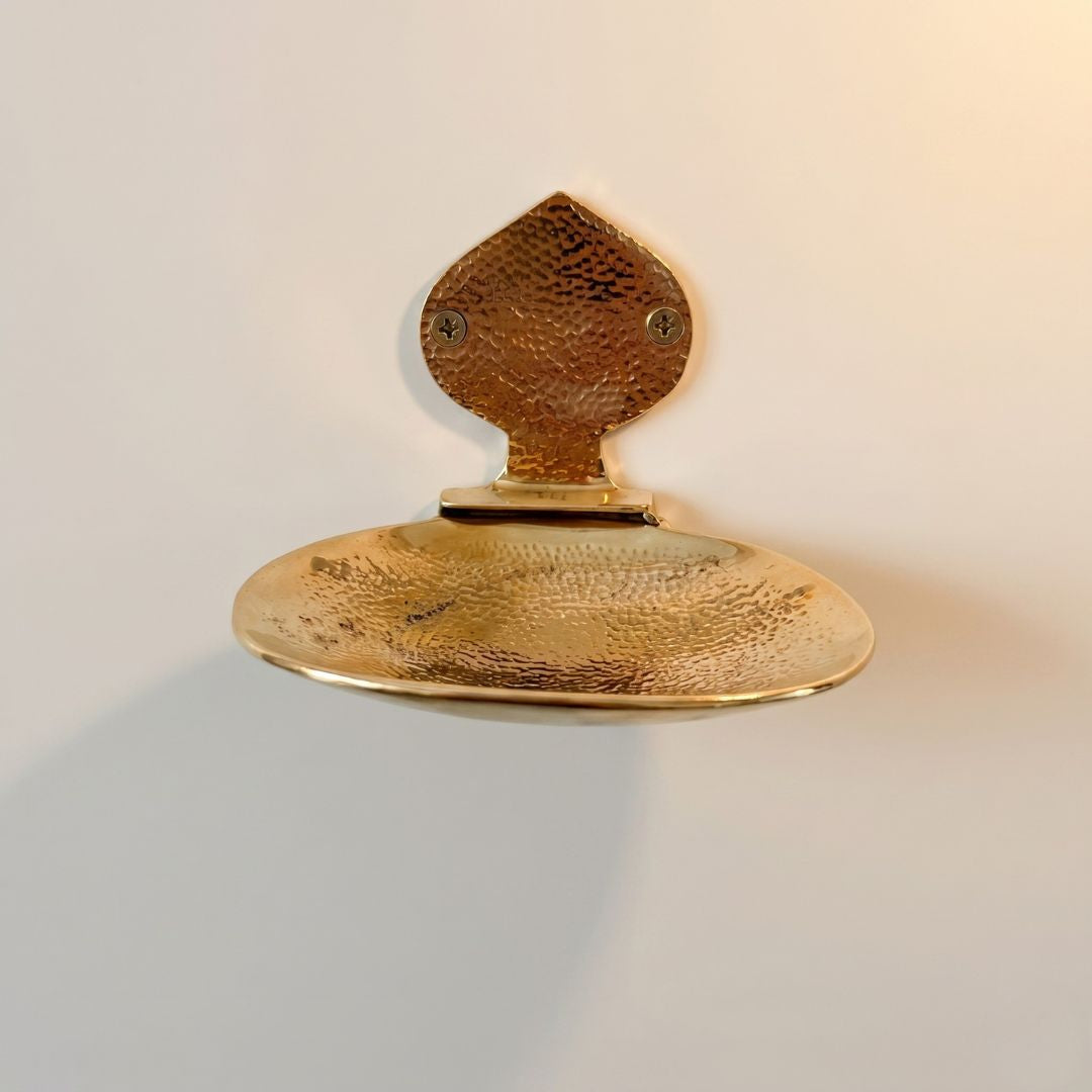 Hand-Hammered Solid Brass Wall Soap Dish