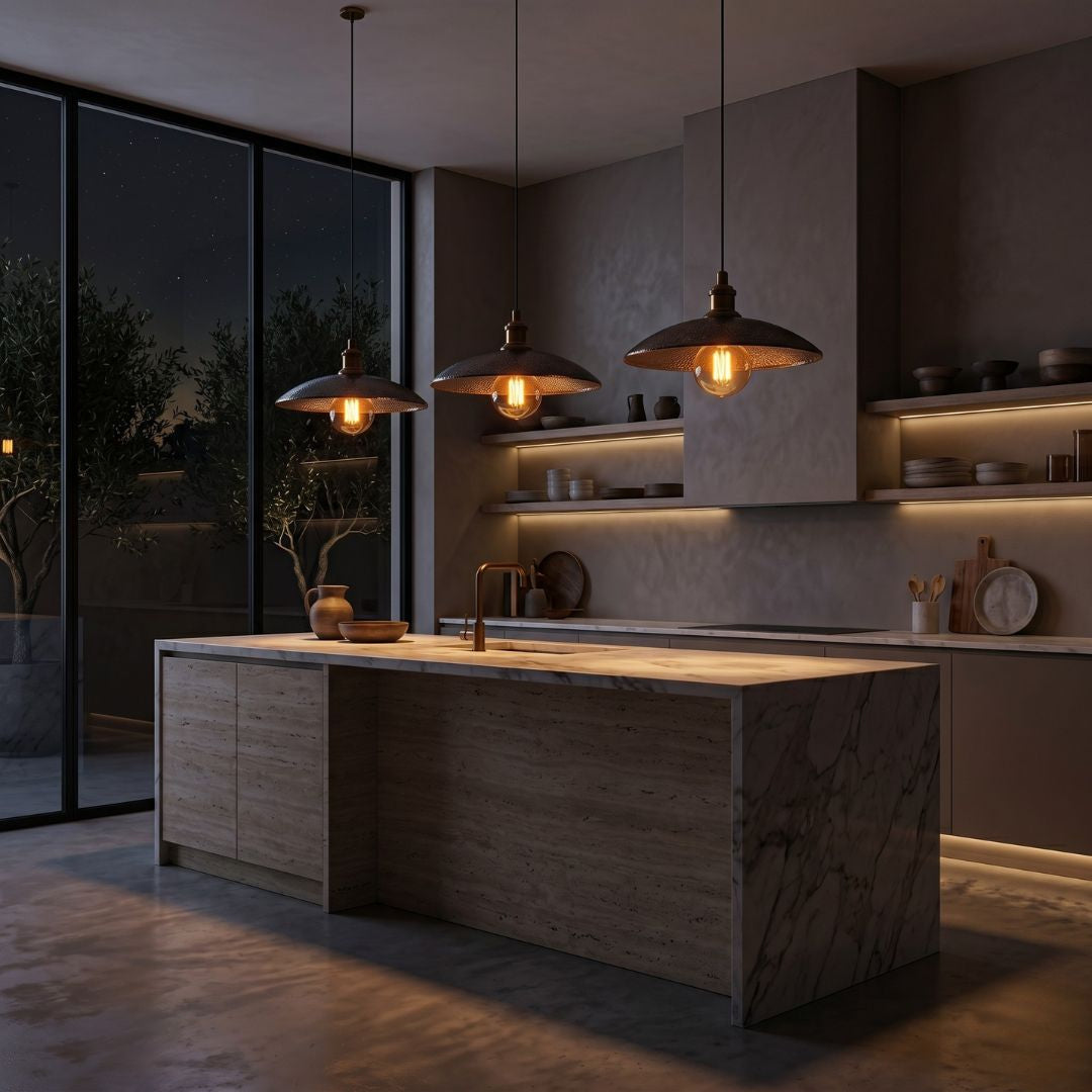 Artisan Hammered Metallic Pendant Light