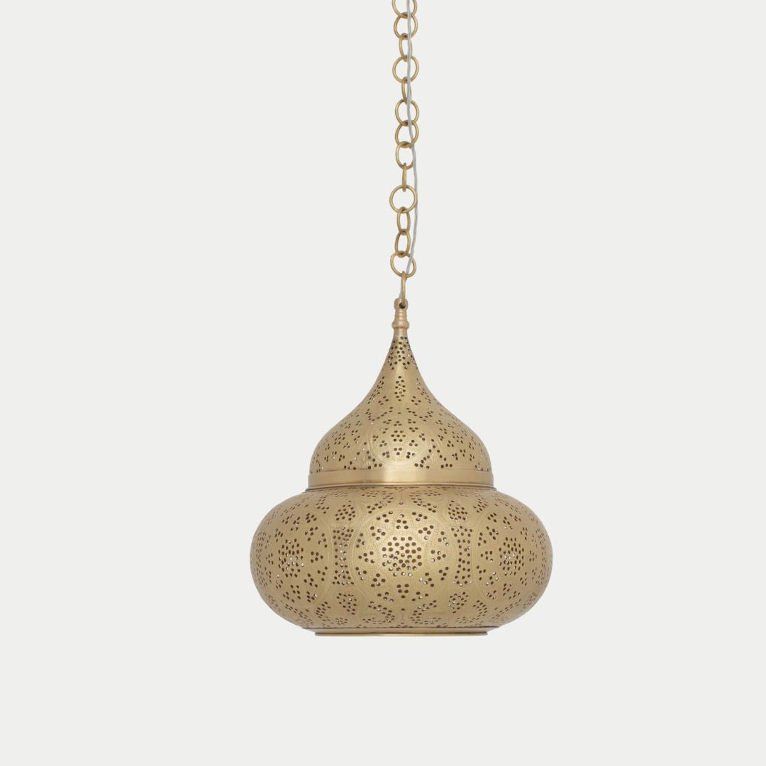 Ghadir : Authentic Hand-Etched Brass Moroccan Pendant