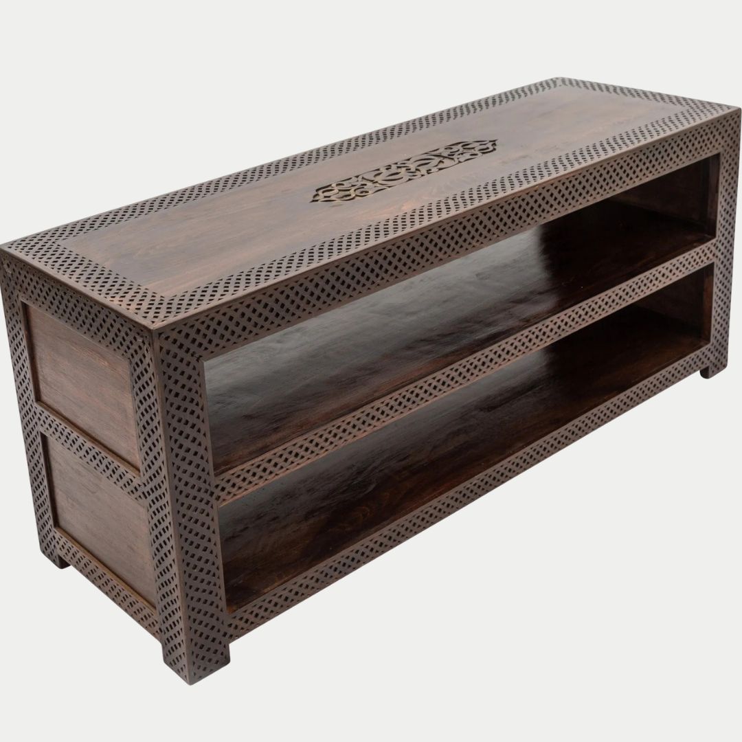 طاولة جانبية مغربية مصنوعة يدويًا من عرق اللؤلؤ: زمان