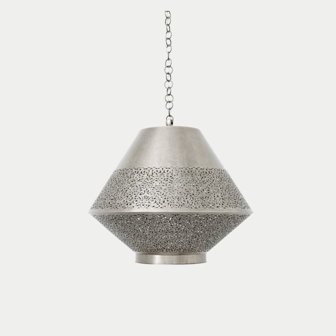 Taiba : Handcrafted Moroccan Pierced Brass Pendant Light