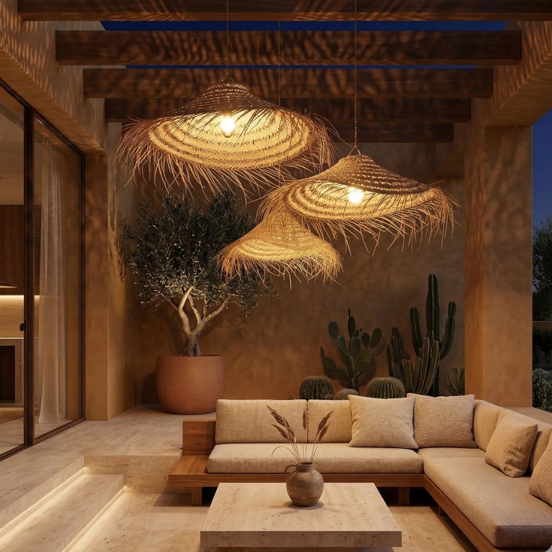 The Horizon Raffia Fringe Pendant