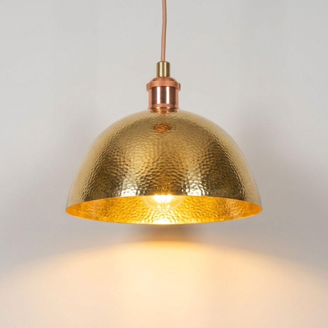 Hand-Hammered Gold Brass Pendant