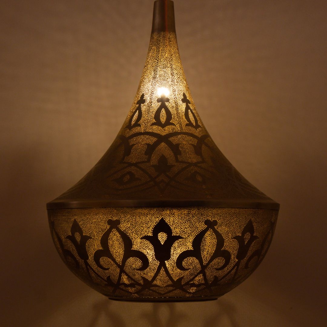 Yssmine : Hand-Etched Moroccan Brass Pendant Light