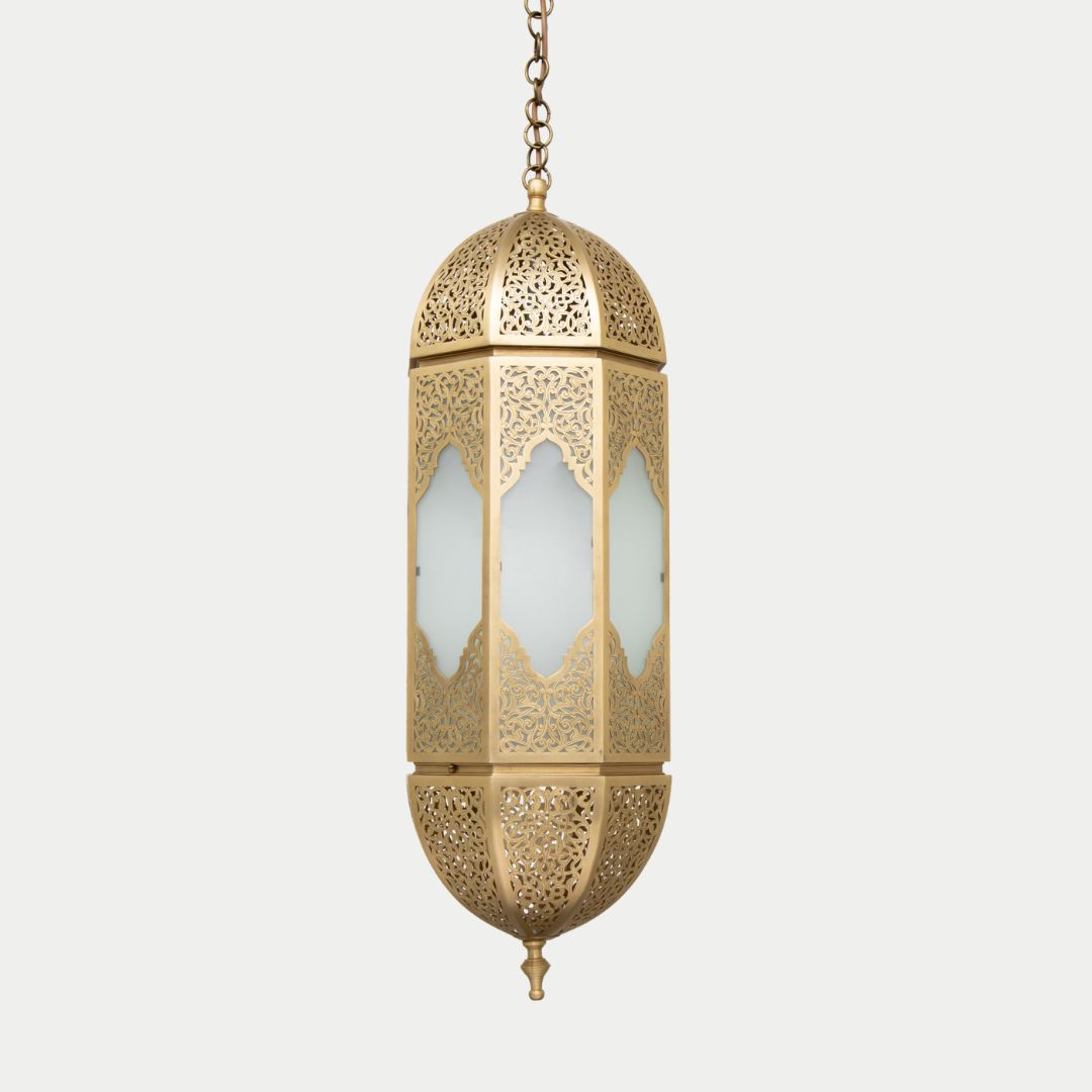 Sonia : Hand-Etched Brass Moroccan Capsule Pendant