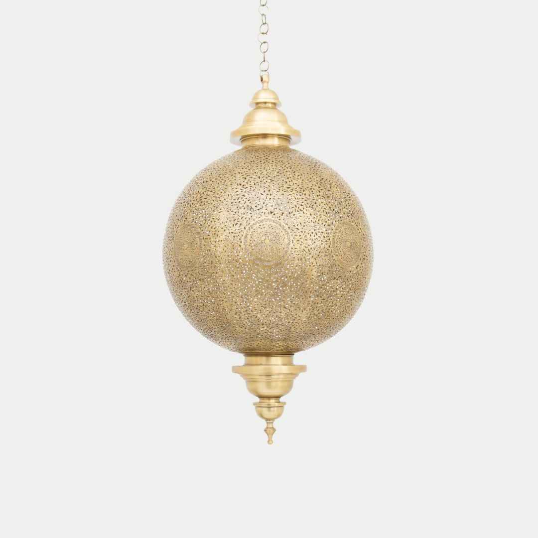 Stella : Handcrafted Brass Moroccan Globe Pendant