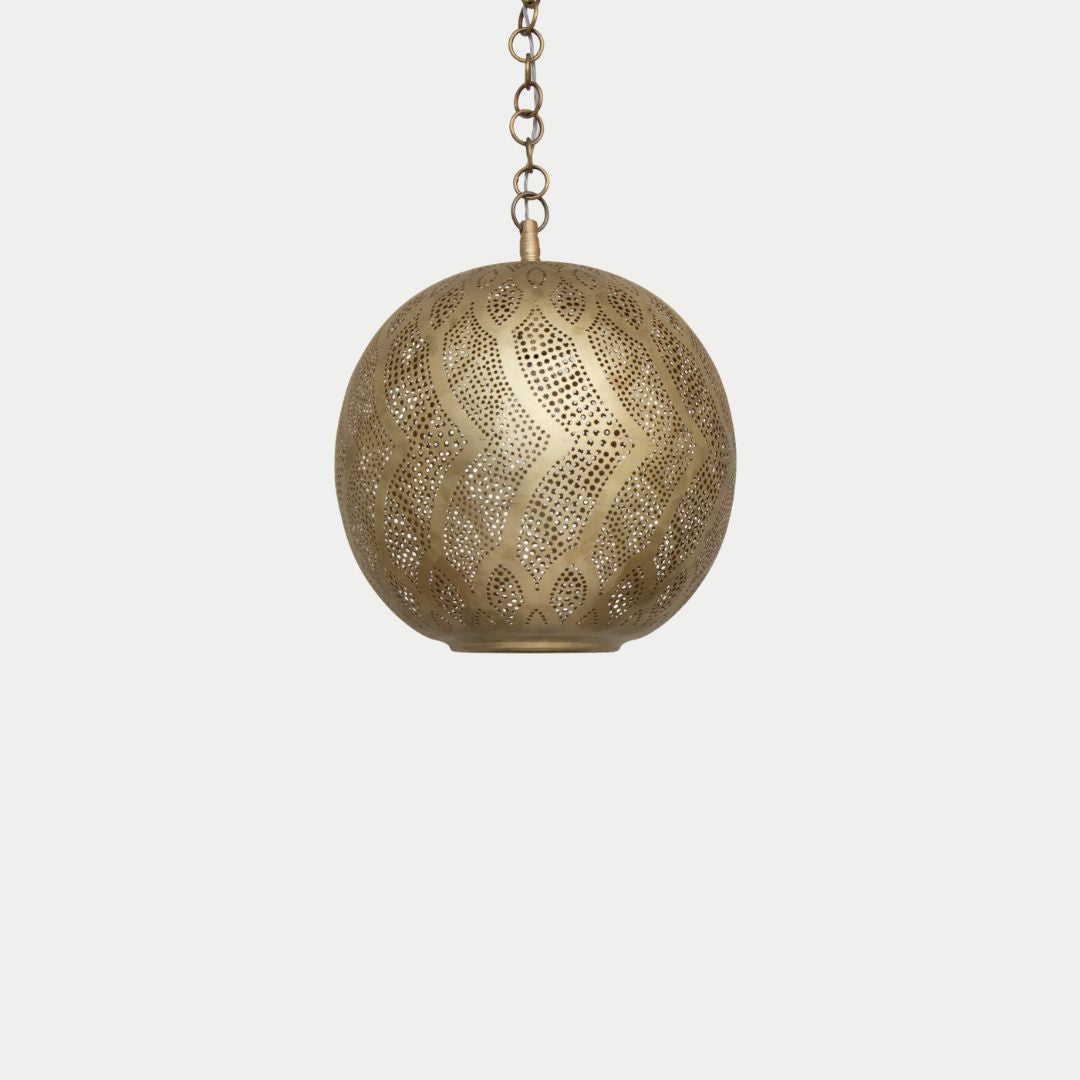 Lina : Handcrafted Moroccan Brass Globe Pendant