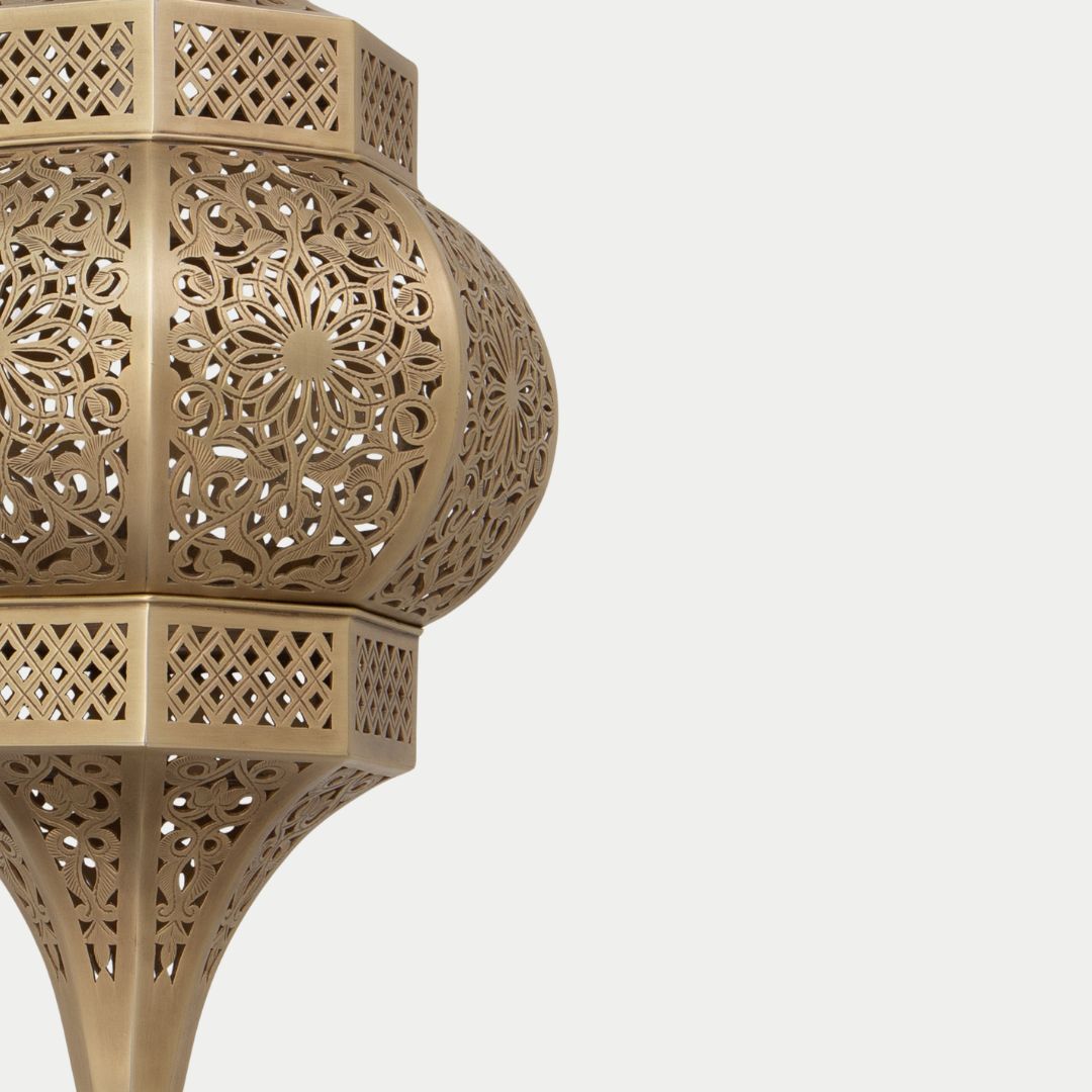 tellale : Handcrafted Geometric Brass Moroccan Lantern