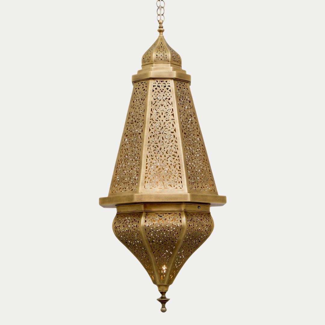 Seraje : Tapered Moroccan Brass Chandelier