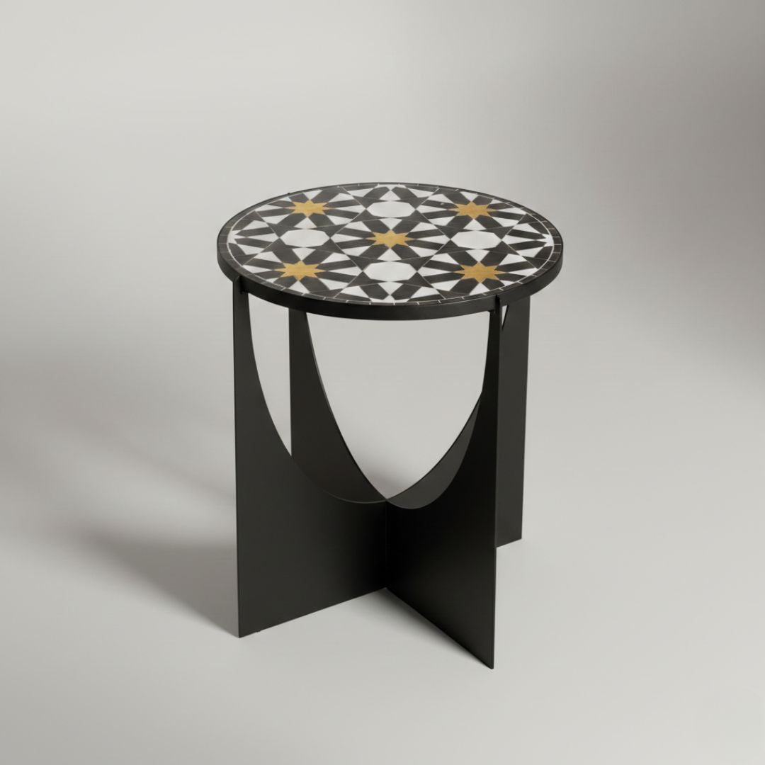 渦巻き スクエア 飾り台 ２個セット♪ 台 モダン 和モダン スパ バリスパ Menara - Handmade Zellige Mosaic Tile Table – Moroccan side table