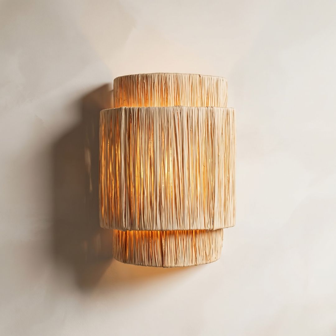 Zarafa Tiered Raffia Wall Sconce