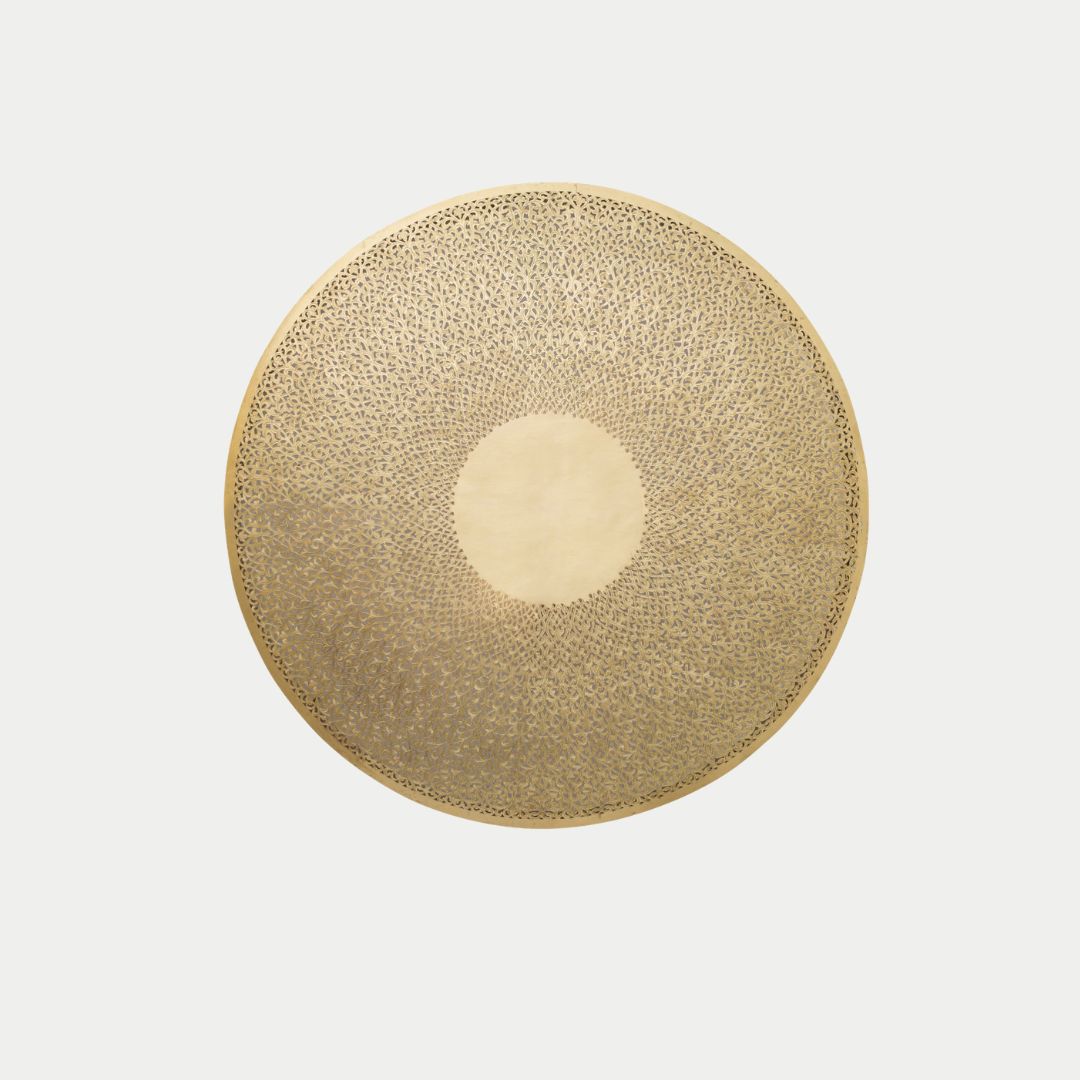 Round Brass Filigree Sconce | Moroccan Wall Art Light