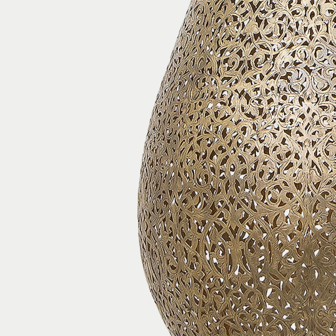 Mays : Hand-Perforated Moroccan Teardrop Pendant