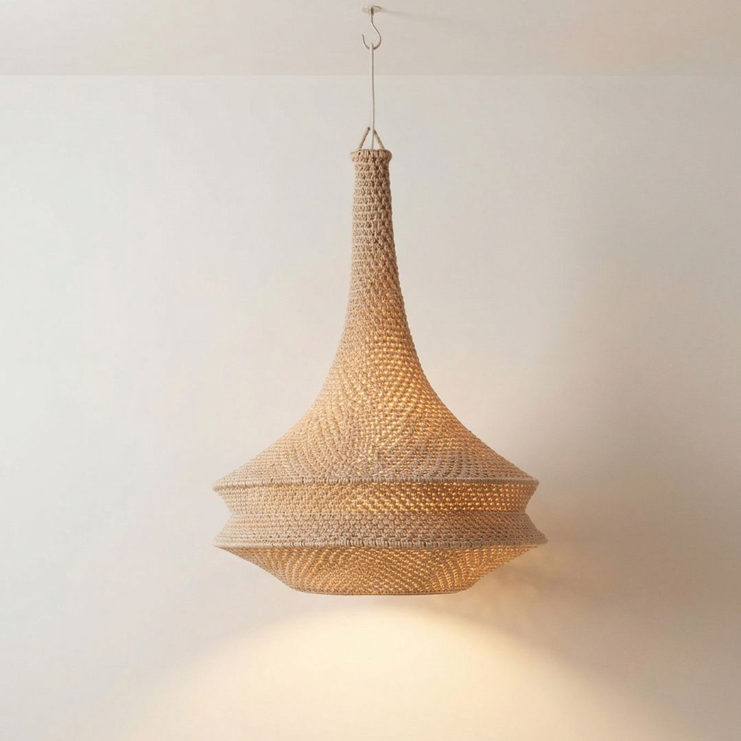 Hand-Woven Berber Crochet Pendant Light