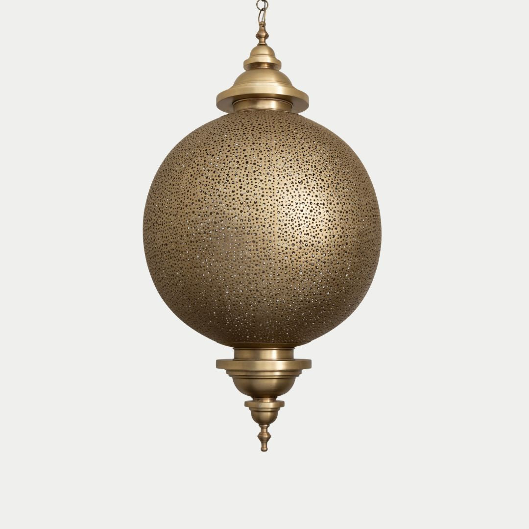 Aya : Handcrafted Brass Globe Pendant Light