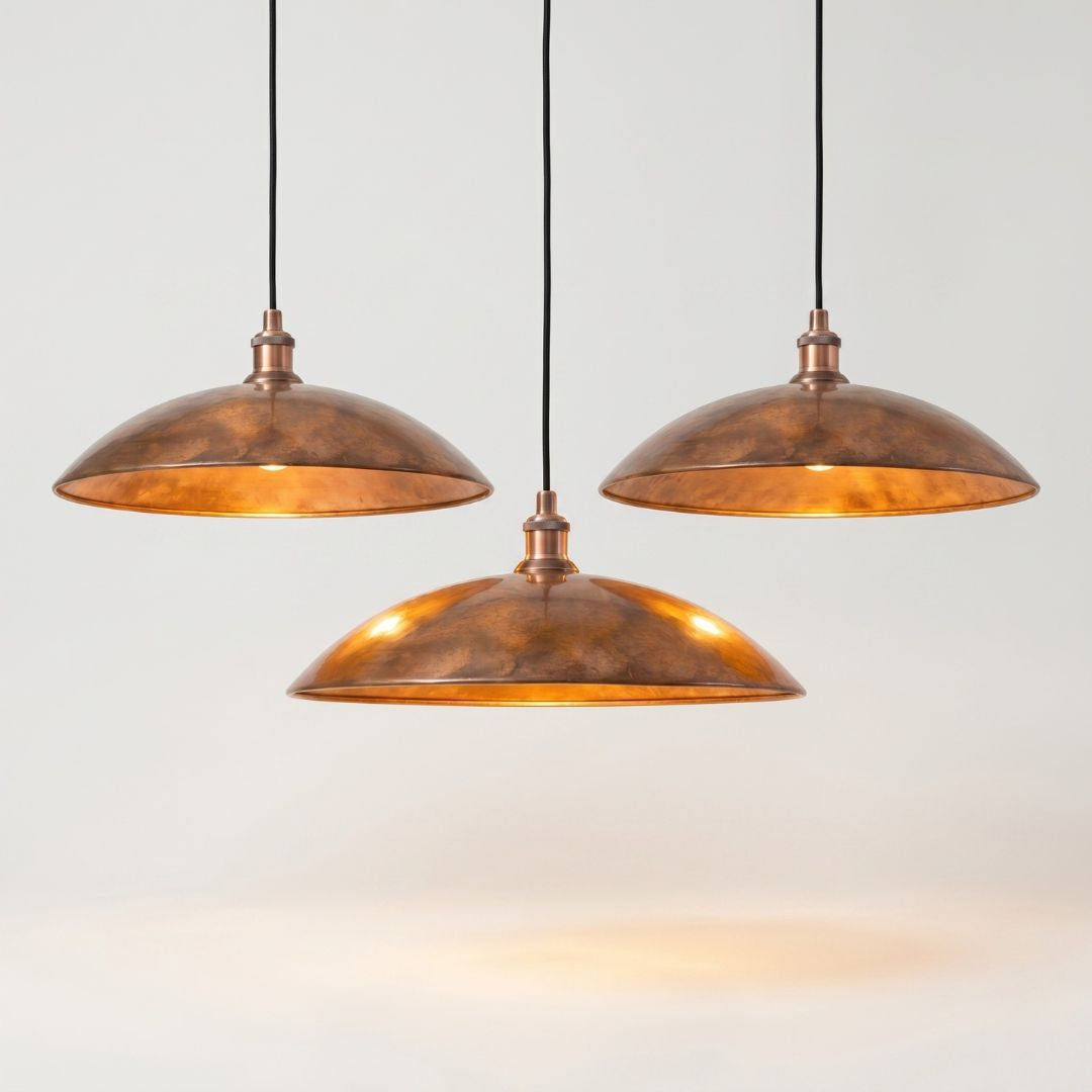 Hand-Hammered Solid Copper Pendant Light