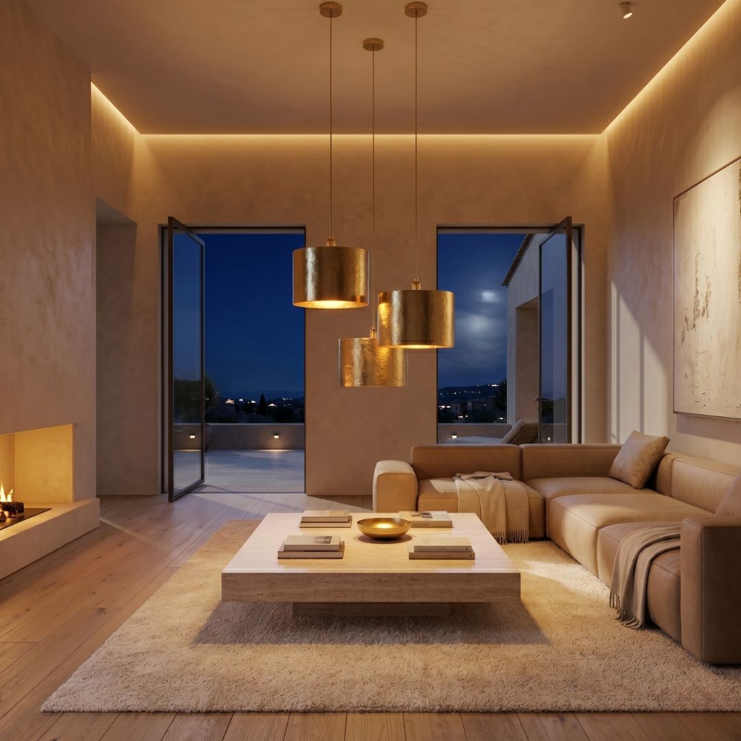 The Aura Hammered Brass Pendant Light