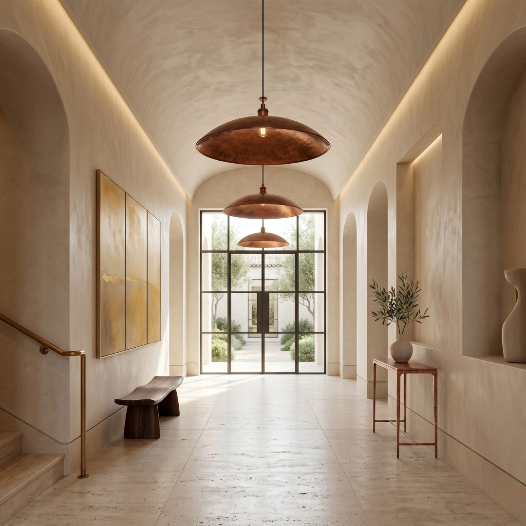 Hand-Hammered Solid Copper Pendant Light
