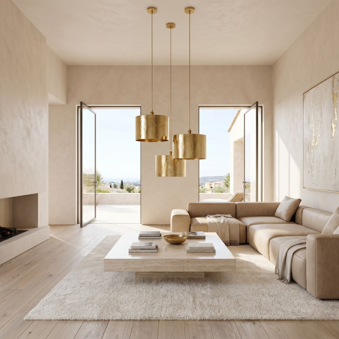 The Aura Hammered Brass Pendant Light
