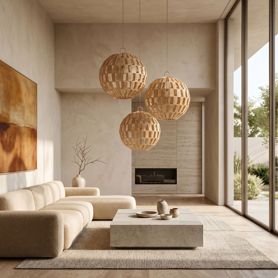 Soraya Open-Weave Raffia Pendant Light