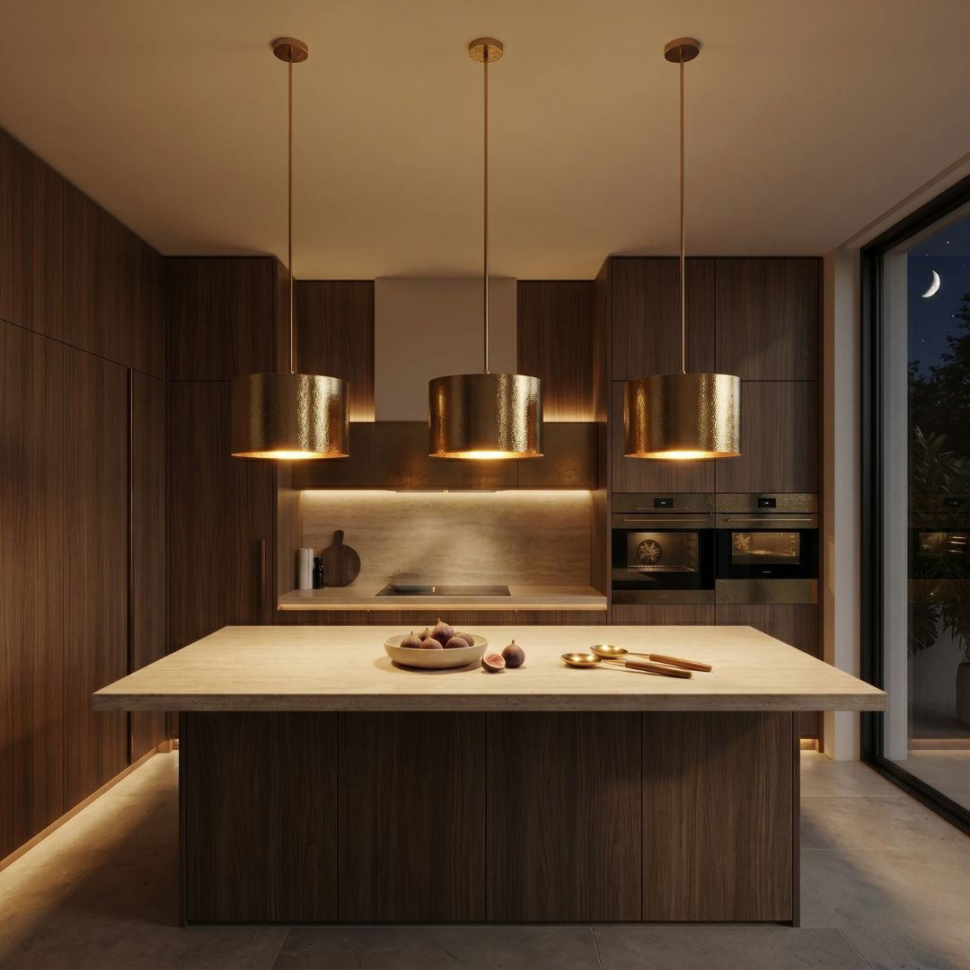 The Aura Hammered Brass Pendant Light