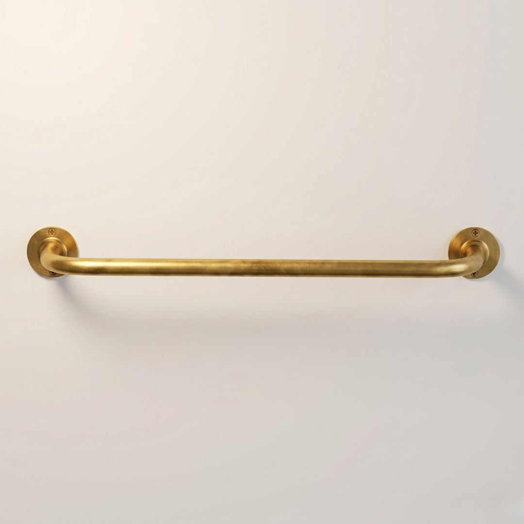 Minimalist Solid Brass Towel Bar | Handcrafted Bathroom Hardware