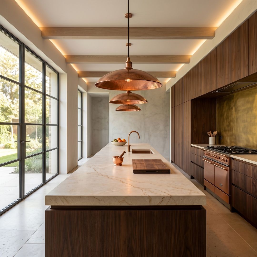 Hand-Hammered Solid Copper Pendant Light