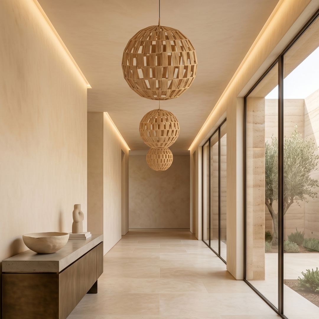 Soraya Open-Weave Raffia Pendant Light