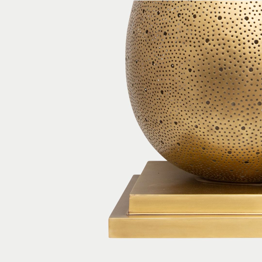 Argana : Handcrafted Perforated Brass Egg Lamp