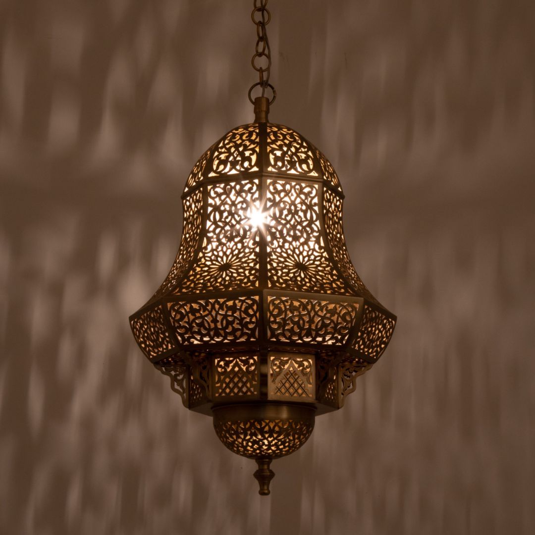 Noumidia : Hand-Etched Brass Moroccan Lantern