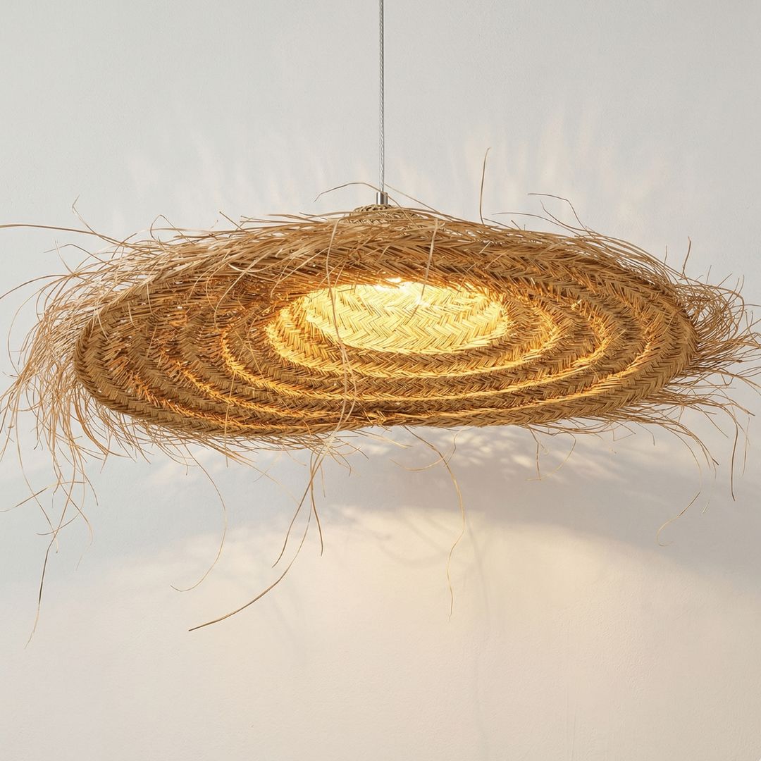 The Bazaar Raffia Cone Pendant