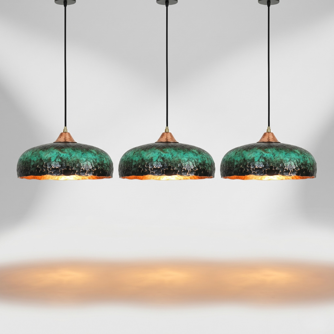 Caledonia Hammered Verdigris Copper Pendant