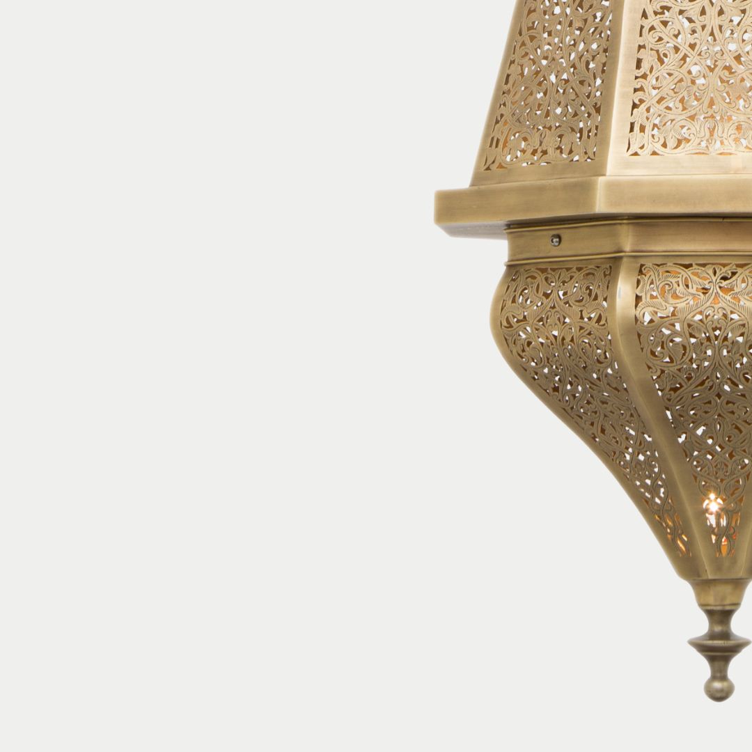 Seraje : Tapered Moroccan Brass Chandelier