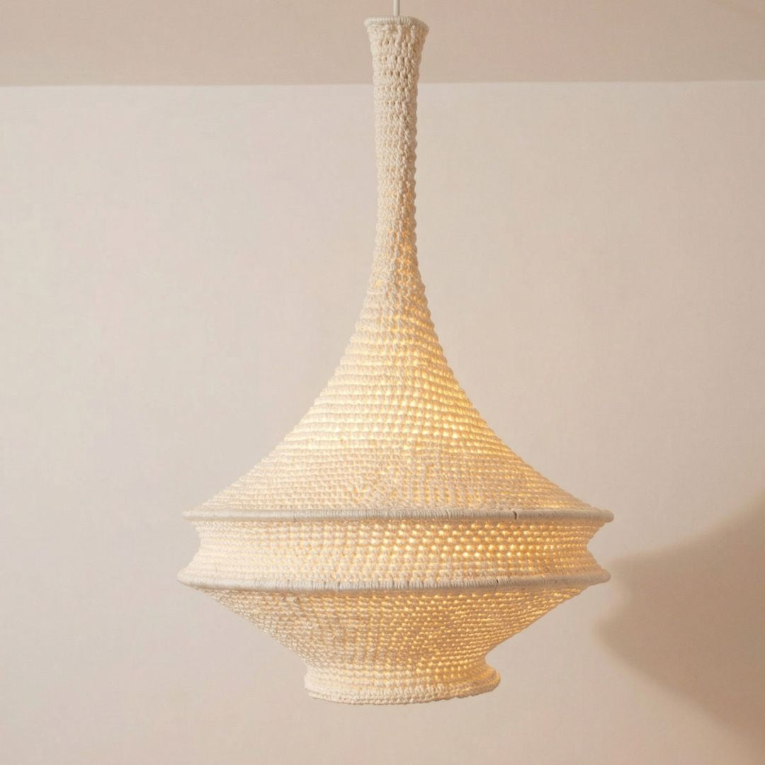 Hand-Woven Berber Crochet Pendant Light