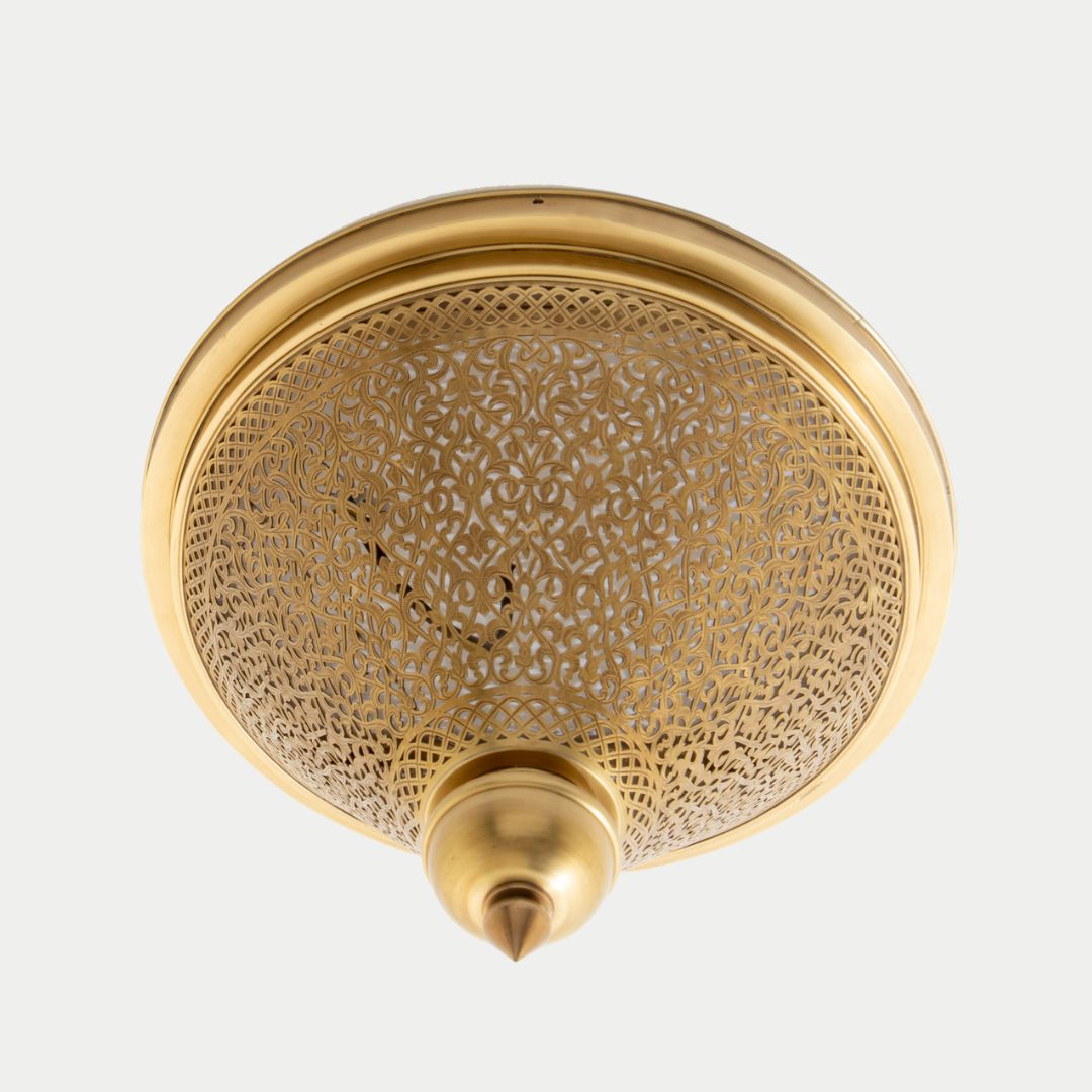 Zahra : Artisan Moroccan Filigree Brass Ceiling Flush Mount Light