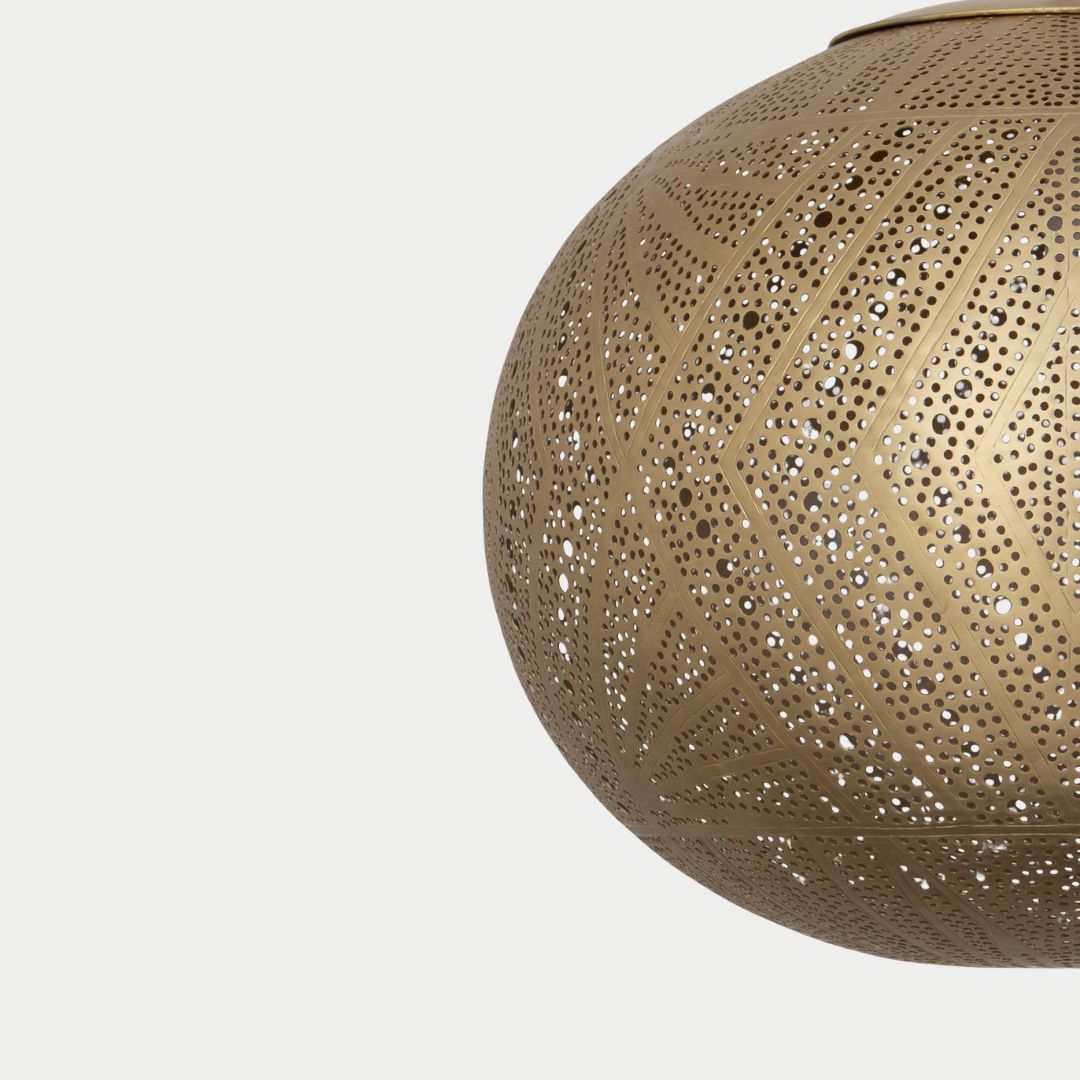 Jomana : Hand-Etched Brass Globe Pendant