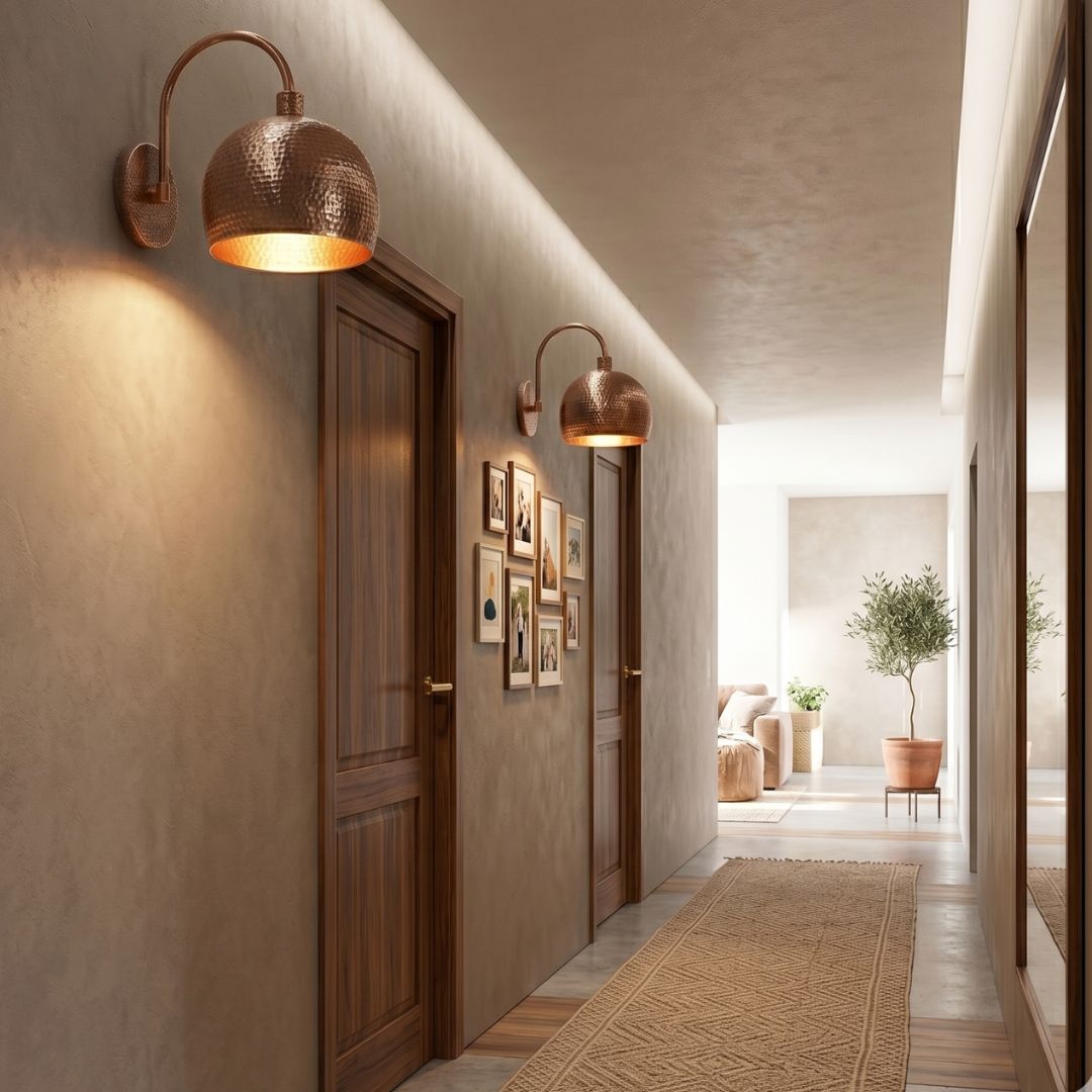 Hand-Hammered Copper Gooseneck Sconce