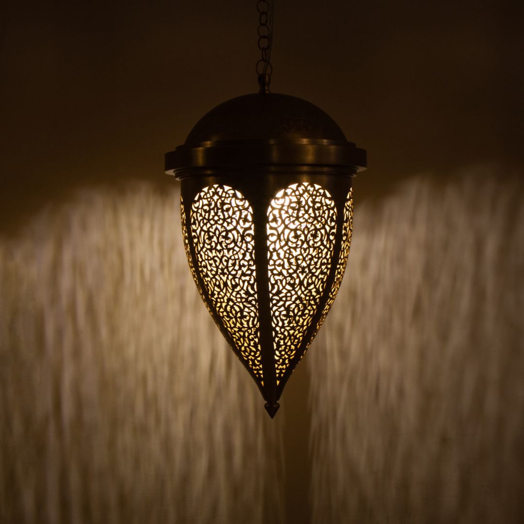 Israe : Hand-Etched Moroccan Brass Pendant