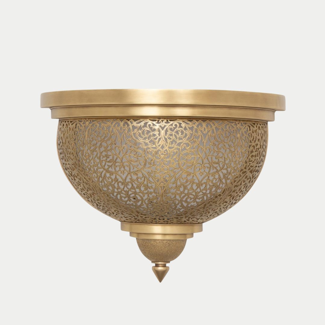 Hand-Etched Brass Sconce