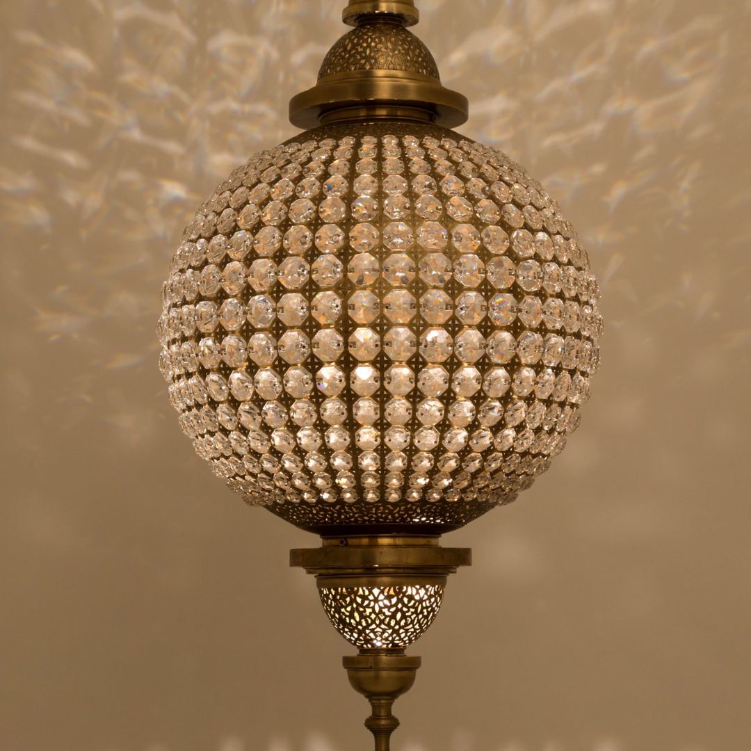 Ella : Hand-Pierced Silver Medallion Ovoid Pendant Light