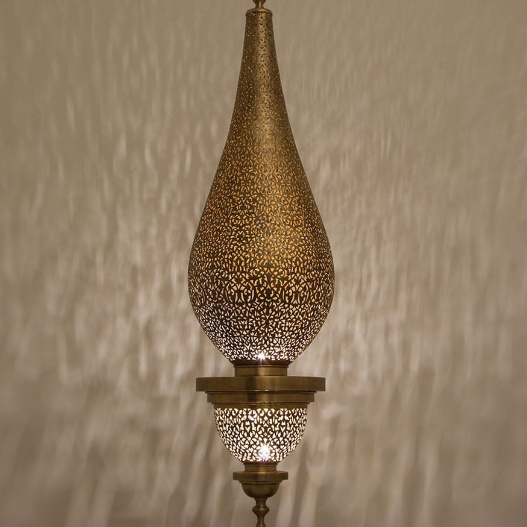 Mays : Hand-Perforated Moroccan Teardrop Pendant