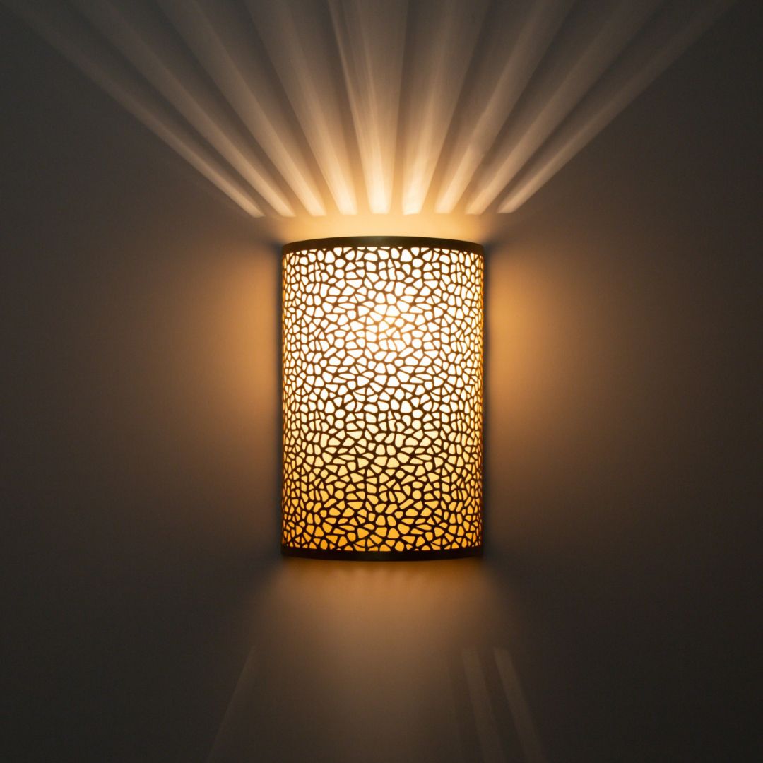 Organic Lattice Brass Wall Sconce