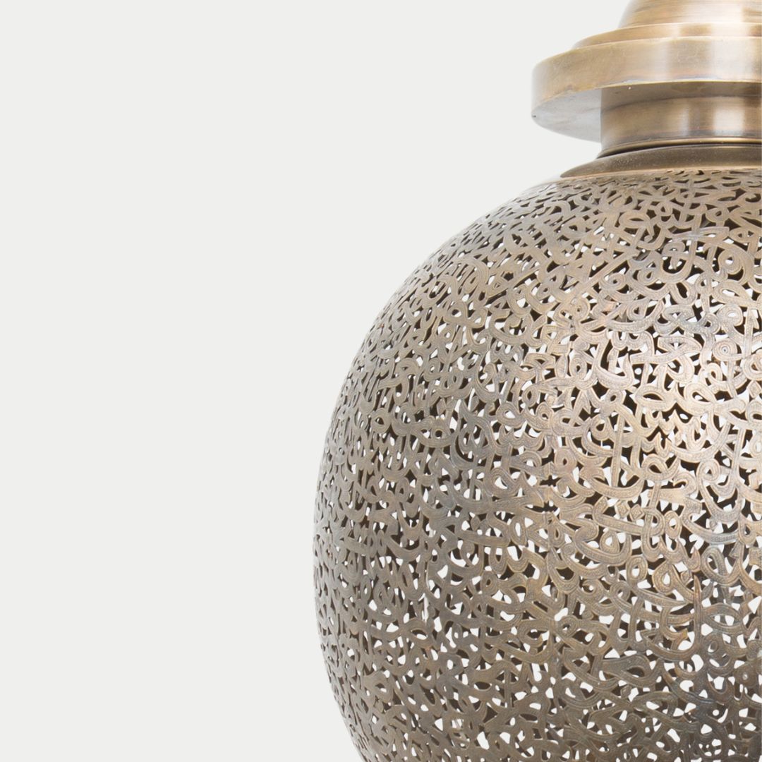 Samera : Handcrafted Moroccan Brass Orb Pendant