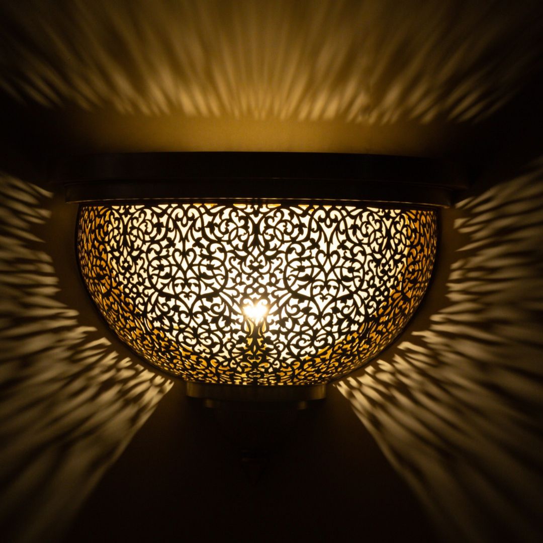 Hand-Etched Brass Sconce