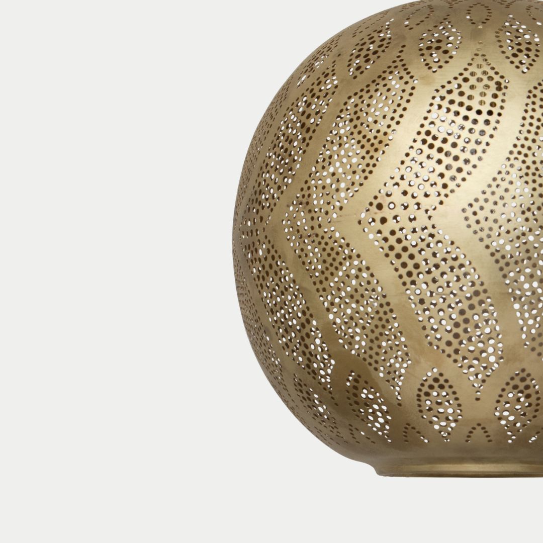 Lina : Handcrafted Moroccan Brass Globe Pendant