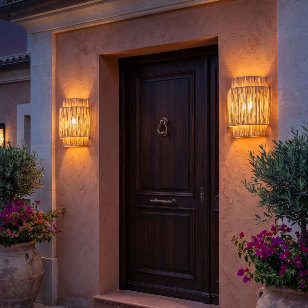 Zarafa Tiered Raffia Wall Sconce