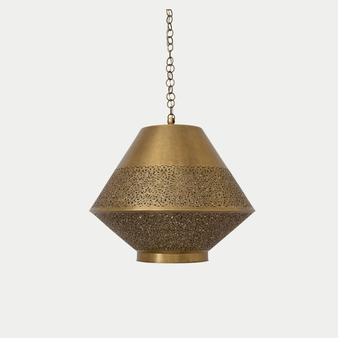 Taiba : Handcrafted Moroccan Pierced Brass Pendant Light
