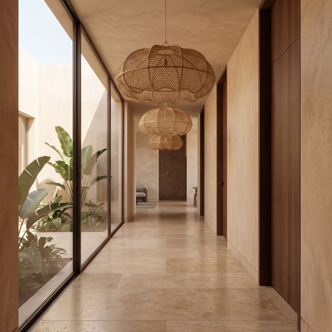 Artisanal Raffia Pendant Light - Handwoven